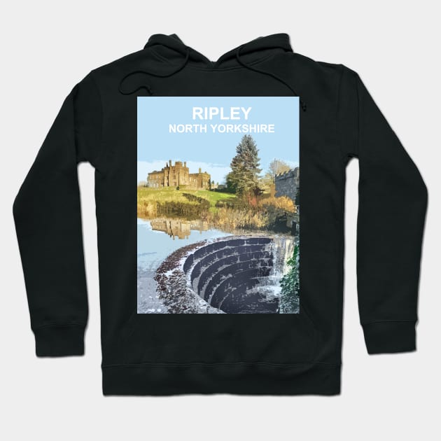 Ripley, North Yorkshire. Travel poster Hoodie by BarbaraGlebska